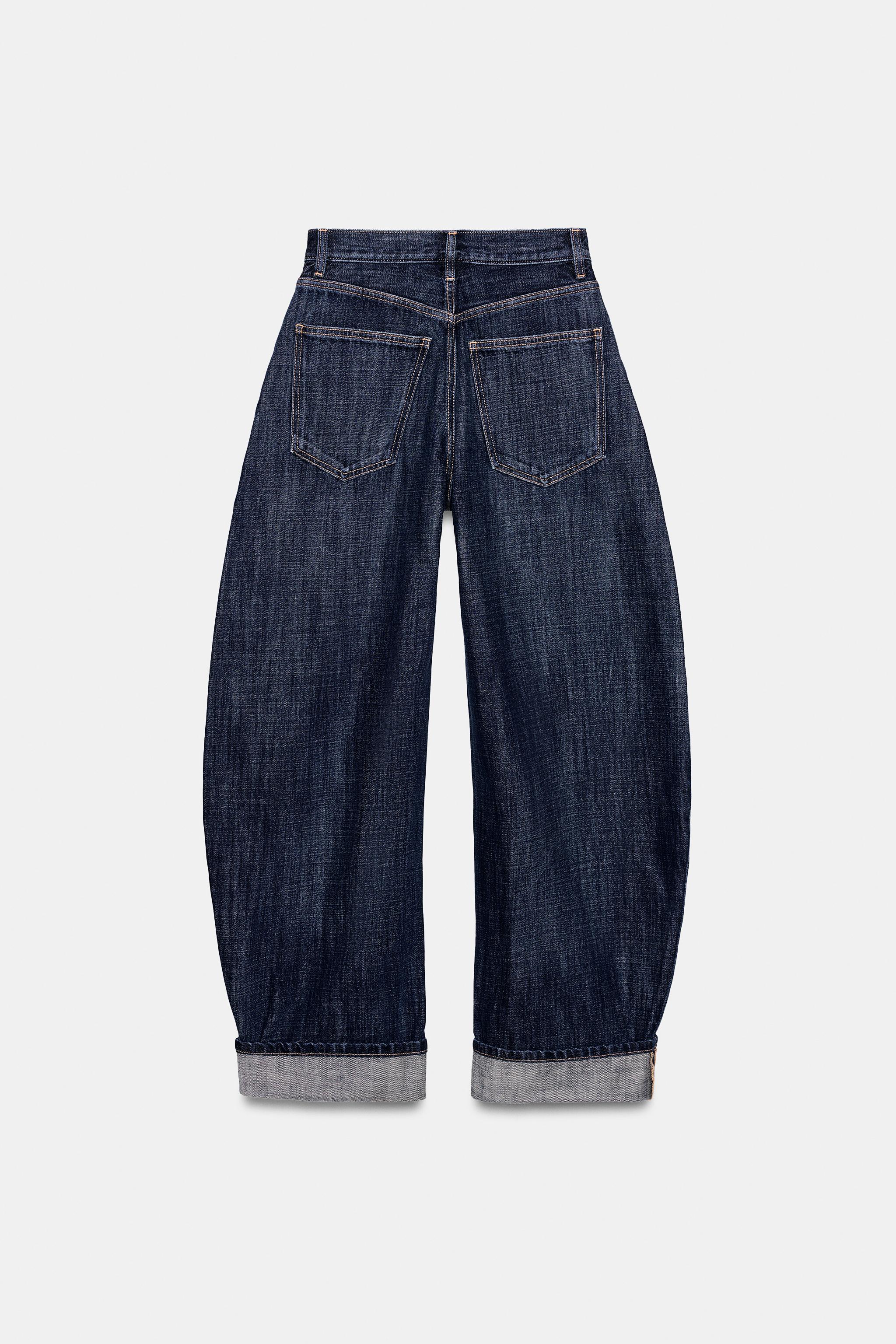 TRF MID-RISE BARREL FOLDED JEANS